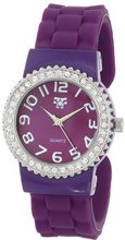 Fancy Face FF279-PU Purple Stone Bezel Silicone Bangle