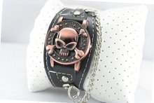 New in Box Flip TOP Skull Unisex Black Leather Punk Rock