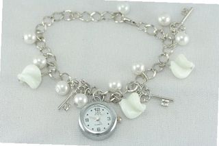 New in Box White Keys Charm Bracelet Ladies Latest Style