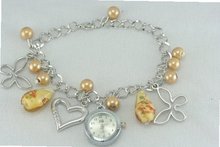 uFashion Watches New in Box Butterfly Heart Charm Bracelet Ladies Nice 