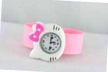uFashion Watches New in Box Cute Hello Kitty Case Silicone Jelly Kids Girls Fashion 