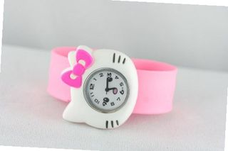 uFashion Watches New in Box Cute Hello Kitty Case Silicone Jelly Kids Girls Fashion 