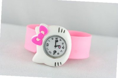 uFashion Watches New in Box Cute Hello Kitty Case Silicone Jelly Kids Girls Fashion 