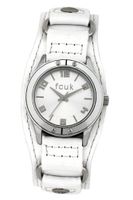 FCUK FC1059ASS White Leather Strap Round Case Lifestyle
