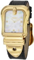 Fendi B. Fendi Ladies Large Mother-of-Pearl Diamond Dial Yellow Gold Plated F382414511D1