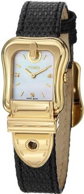 Fendi B. Fendi Ladies Mother-of-Pearl Diamond Dial Yellow Gold Plated F382424511D1