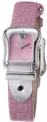 Fendi B. Fendi Ladies Pink Fabric Leather Strap Buckle Shaped F370277BF