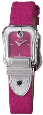 Fendi B. Fendi Ladies Ruby Fabric Leather Strap Buckle Shaped F370277F