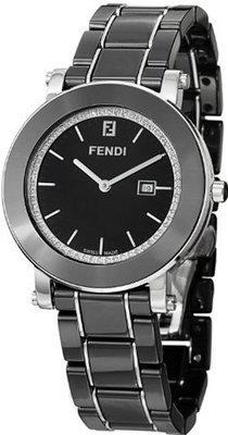 Fendi Ceramic Black Diamond Dial and Bracelet Quartz - F641110D