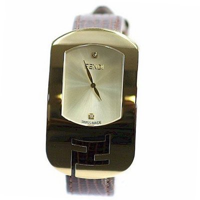 Fendi Chameleon F300435021D1 Brown Leather Analog