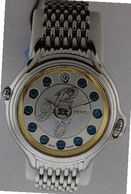 Fendi Crazy Carats Topaz Roller Diamond Clusters 6,9,and 12 Diamond At 12 and 11 White Topaz,pink and Paraiba