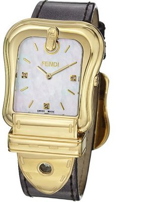 Fendi F380414521D1 Metallic Brown Leather Analog