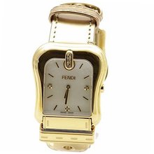 Fendi F380414551D1 Metallic Champagne Leather Analog