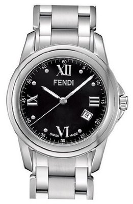 Fendi Loop Large Round Black Dial and Bracelet Quartz - F235110