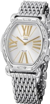Fendi Selleria Ladies Tonneau Silver Dial Stainless Steel F84236HBR8153