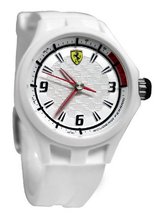 Ferrari 0820003 scuderia pit crew checker dial white silicone unisex NEW