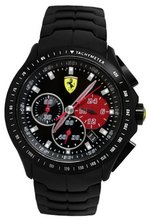 Ferrari 0830084 Scuderia Textures of Racing Chrono Black Red Steel  NEW