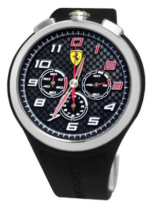 Ferrari 0830100 Scuderia Ready Set Go Chrono Black Silver Red  NEW