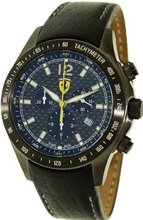 Ferrari FE-07-GUN-FC Black Leather Analog Quartz with Black Dial