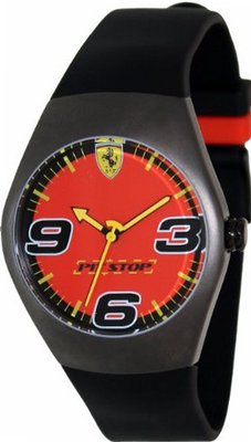 Ferrari FW05 Black Rubber Analog Quartz with Red Dial