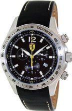 Ferrari Scuderia Ferrari Chrono Black Leather Strap FE-07-ACC-CP-BK