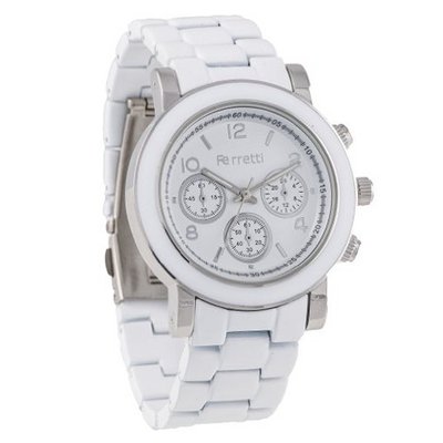 Ferretti FT10301 - Fashion - Oversized White & Round with Ceramic Look