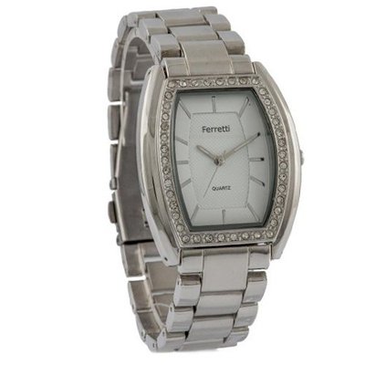 Ferretti FT11402 - Dress - Silver Bracelet with Cubic Zirconia Tonneau Dial
