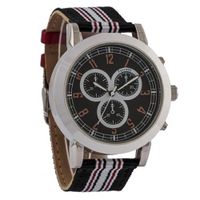Ferretti FT11902 - Casual - Large Striped Black and Red Band - Chronograph Style