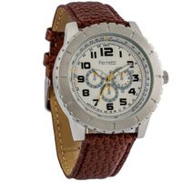 Ferretti FT12003 - Dress - Silver-Tone Case & Brown Leather Brand - Chronograph Style