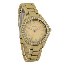 Ferretti Trendy Matte Gold Cubic Zirconia Stainless Steel Ceramic Style