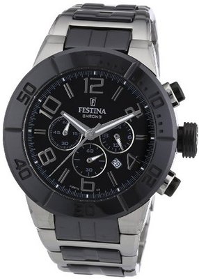 Festina Ceramic F16576/2 Two-Tone Ceramic Quartz with Black Dial
