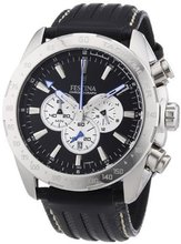 Festina Crono F16489/9 Black Leather Analog Quartz with Black Dial