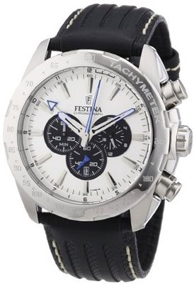 Festina F16489/6 Black Leather Quartz with White Dial