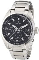 Festina Quartz with Black Dial Analogue Display and Silver Stainless Steel Bracelet F16608/6