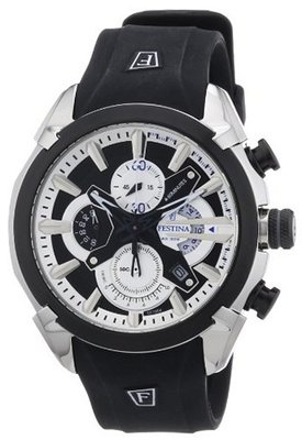 Festina Quartz with Black Dial Chronograph Display and Black Rubber Strap F6819/4