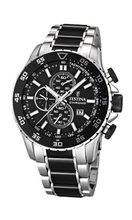Festina Quartz with Black Dial Chronograph Display and Black Stainless Steel Bracelet F16628/3