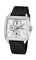 Festina Quartz with White Dial Analogue Display and Black Leather Strap F16586/1