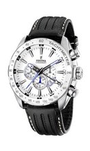 Festina Stainless Steel White Dial Black Strap Chronograph F16489/1