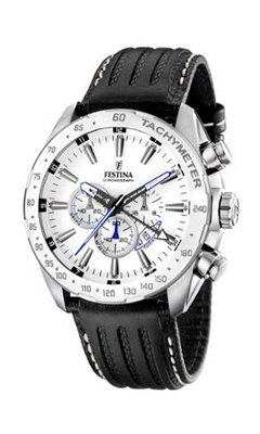 Festina Stainless Steel White Dial Black Strap Chronograph F16489/1