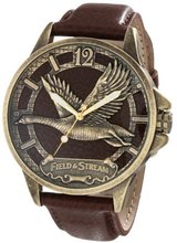Field & Stream FSM089 Molded Bird Cutout Dial Dark Brown Leather Strap
