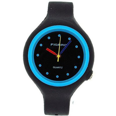 Figaro Blue Detail Black Strap Ladies SR-10196