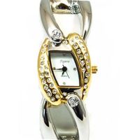 Figaro Gold And Silver Tone Ladies Bangle