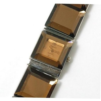 Figaro Mirror Glass Link Bracelet Strap