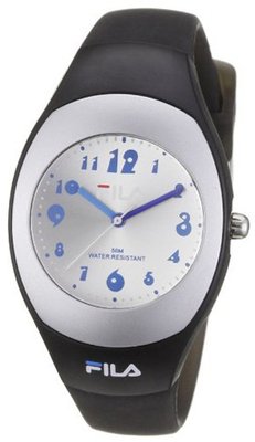 Fila FA052404 Ladies Quartz Analogue White Dial Black Plastic Strap