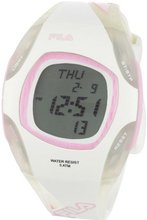 Fila FA067114 Ladies Quartz Digital Grey Dial White Plastic Strap