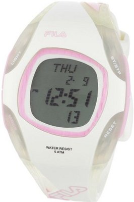 Fila FA067114 Ladies Quartz Digital Grey Dial White Plastic Strap