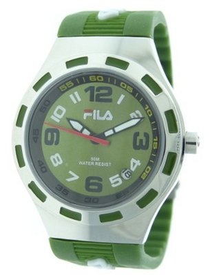 Fila Primavera Unisex Olive Green Rubber Stainless Steel #FA0749-85
