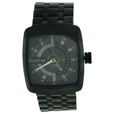 Firetrap Gents Analogue Black Dial, Calendar, All Stainless Steel FT1003B