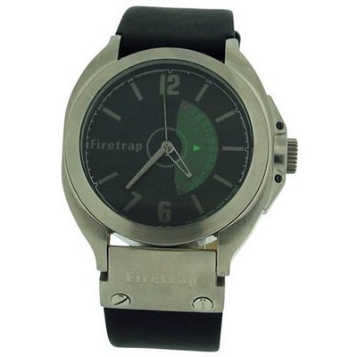 Firetrap Gents Analogue Black Dial, Calendar, Black Leather Strap FT1005B