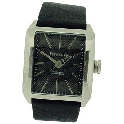 Firetrap Gents Analogue Black Textured Dial Black Leather Strap FT1061S